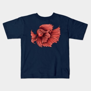 Coral Siamese fighting fish Kids T-Shirt